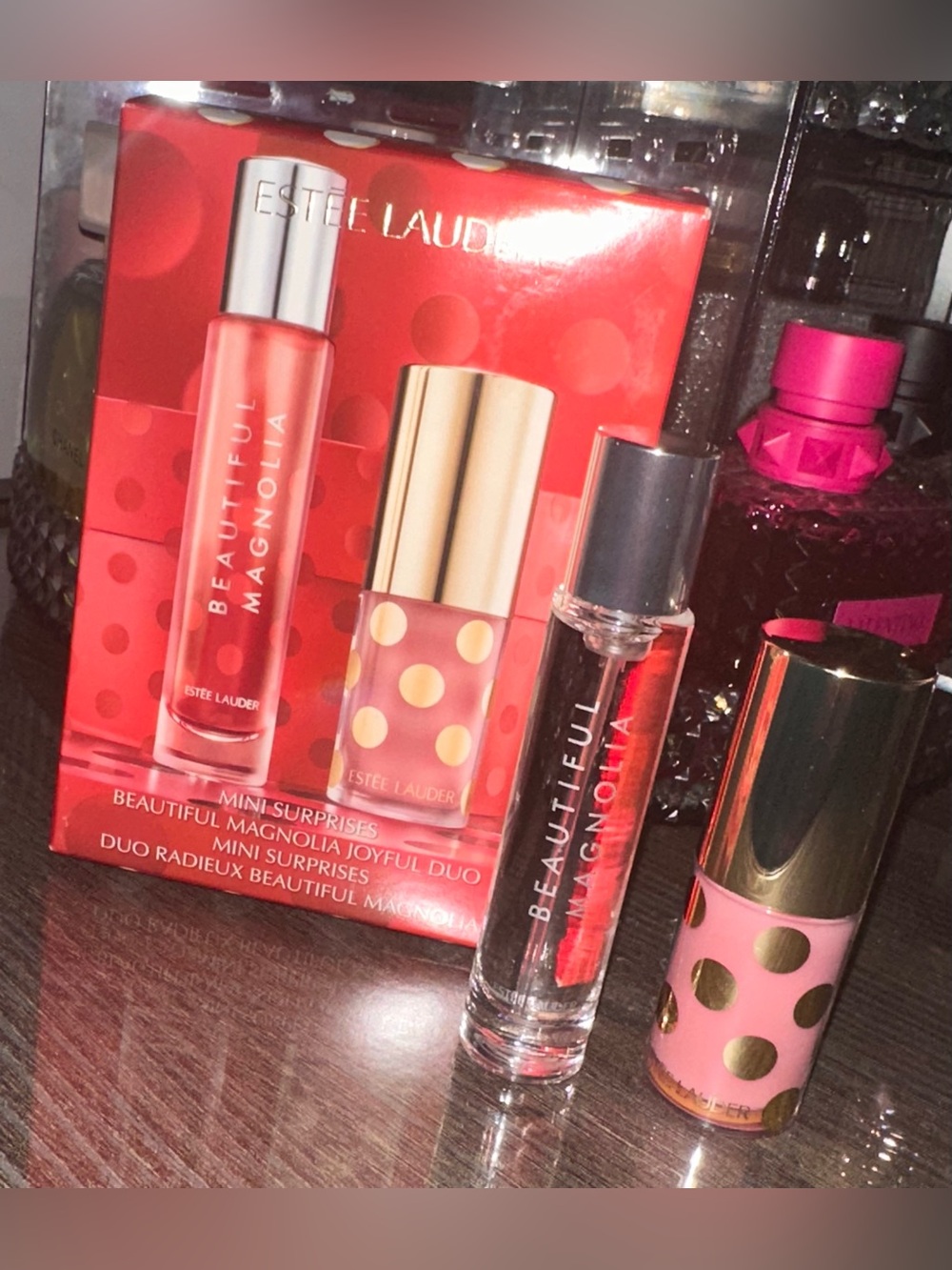 Estée Lauder 2pc Beautiful Magnolia EDP Joyful Lip Oil+Gift Duo Sold Out (Empty) - Picture 7 of 7